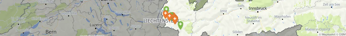 Kartenansicht für Apotheken-Notdienste in der Nähe von Schruns (Bludenz, Vorarlberg)